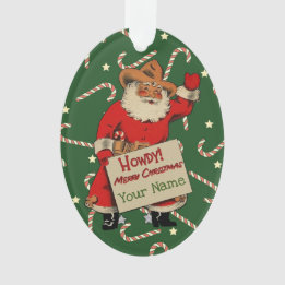 Yippee Ki-Yay Christmas Cowboy Santa 202X Ornament