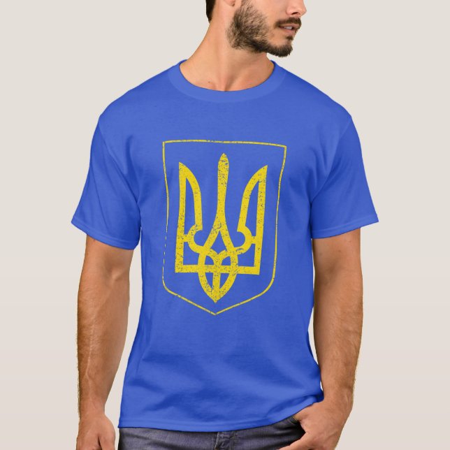 Ykpaiha Ukraine Trident Symbol Flag Ukraine Pride T-Shirt (Front)