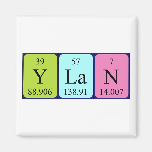 Ylan periodic table name magnet (Front)