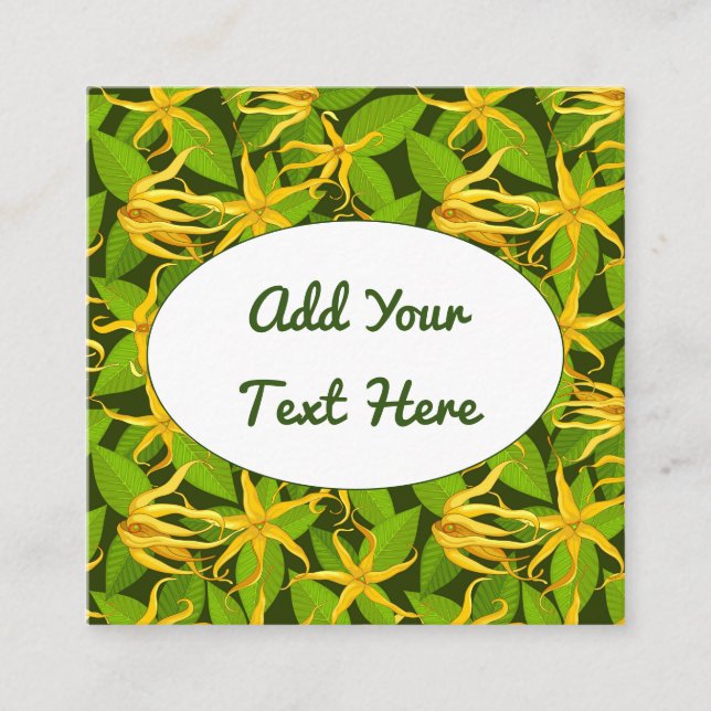 Ylang Ylang Exotic Flowers Square Business Card (Front)