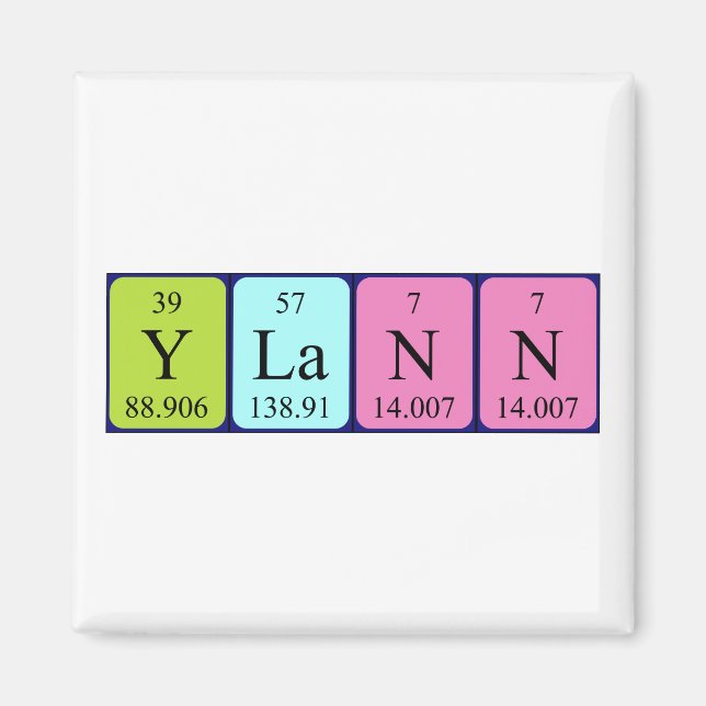 Ylann periodic table name magnet (Front)