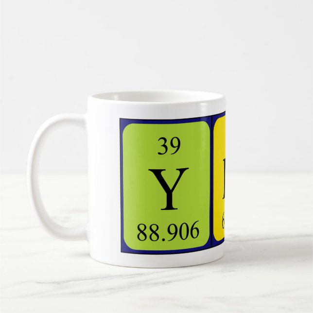 Ylies periodic table name mug (Left)