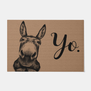 Yo Amazing Donkey Doormat, Funny Donkey Mat 