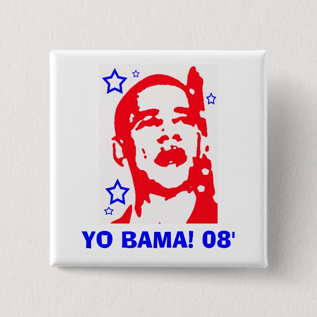 Yo Bama! 08' Star 15 Cm Square Badge (Front)