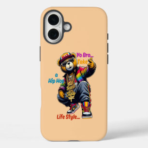 “Yo Bro!” Embrace the HipHop Lifestyle - Bear Rap iPhone 16 Plus Case