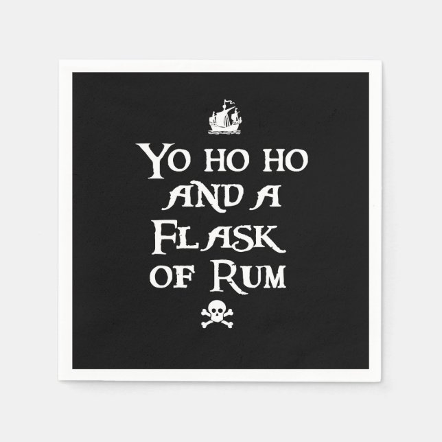 Yo ho ho and a Flask of Rum Napkin (Front)