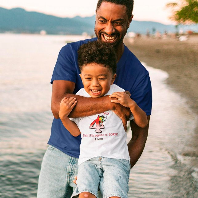 Yo Ho Ho Cute Pirate Parrot 4th Birthday Toddler T-Shirt (Creator Uploaded)