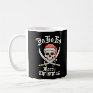 Yo Ho Ho Merry Christmas Pirate Xmas Skull Holiday Coffee Mug