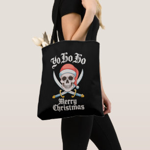 Yo Ho Ho Merry Christmas Pirate Xmas Skull Holiday Tote Bag