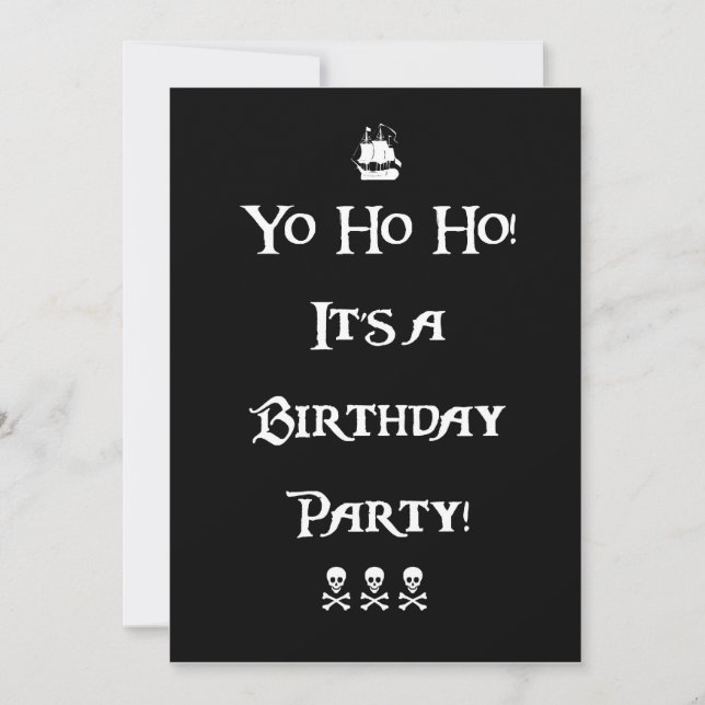 Yo Ho Ho Pirate Birthday Party Invitation (Front)