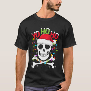 Yo Ho Ho Pirate Boat Cruise Christmas Santa Hat Sk T-Shirt