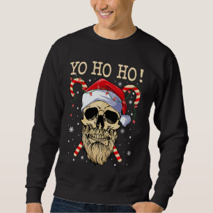 Yo Ho Ho Santa Skull Pirate Christmas Jolly Roger  Sweatshirt