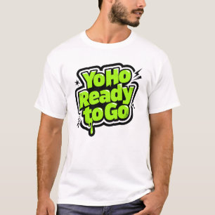 Yo Ho Ready to Go – Bright Green Comic Style T-Shirt