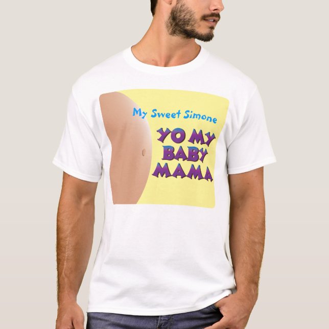 YO MY BABY MAMA - t-shirt for the Daddy (yellow) (Front)