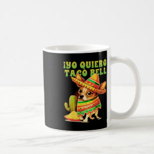 Yo Quiero Taco Chihuahua Dog Vintage Funny Bell Coffee Mug