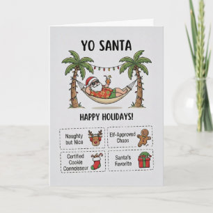 Yo Santa Funny Summer Christmas Happy Holidays Card