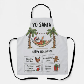 Yo Santa Funny Summer Christmas Tropical Holiday Apron