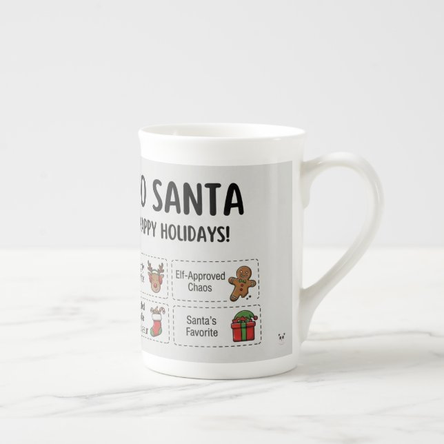 Yo Santa Funny Summer Christmas Tropical Holiday Bone China Mug (Right)