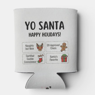Yo Santa Funny Summer Christmas Tropical Holiday Can Cooler