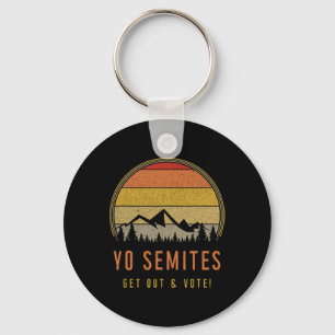 Yo Semites Go Vote Funny Anti Trump Retro Sunset J Key Ring