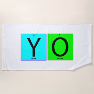 YO squares Philly Hello Beach Towel