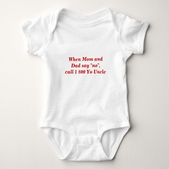 "Yo Uncle" baby romper Bodysuit (Front)