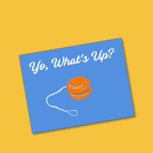 Yo What's Up Retro Yo-Yo Graphic Postcard