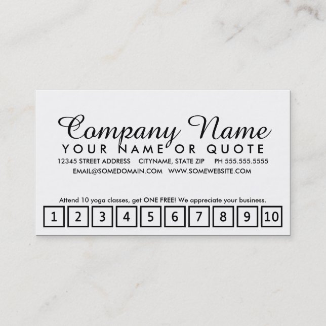 yoag blur loyalty program card (Front)