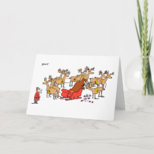 Yob reindeer Xmas card