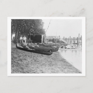 Yocum Canoe House, Arlington Beach Park Postcard