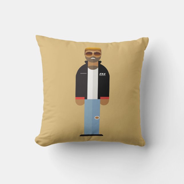 Yog – Retro Pop Icon Throw Pillow (Front)