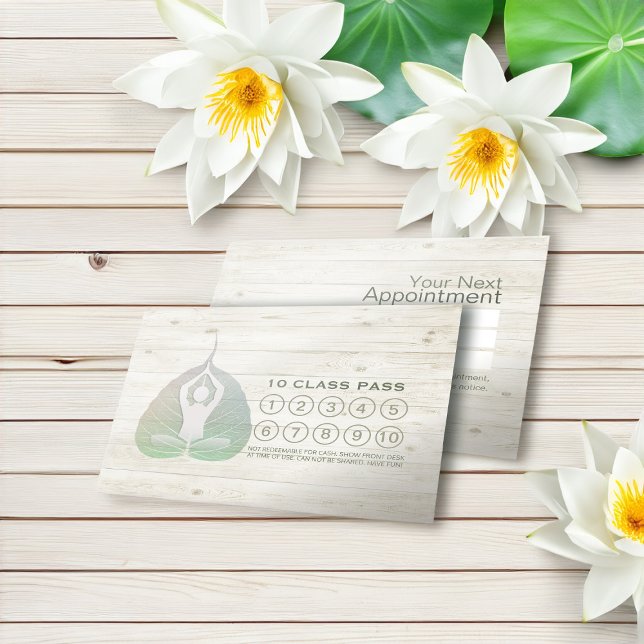Yoga 10 Class Pass Loyalty Appointment Bodhi Leaf Card (Creator Uploaded)