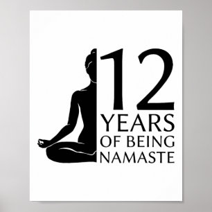 Yoga 12 Years Awesome Meditation Namaste 12th Birt Poster