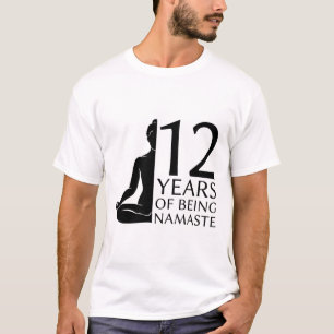Yoga 12 Years Awesome Meditation Namaste 12th Birt T-Shirt
