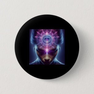 Yoga Ajna Awareness Third Eye Chakra Brahman _1 6 Cm Round Badge
