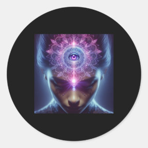 Yoga Ajna Awareness Third Eye Chakra Brahman _1  Classic Round Sticker