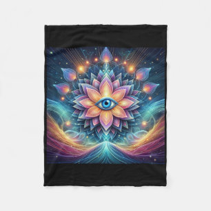 Yoga Ajna Awareness Third Eye Chakra Brahman Fleece Blanket