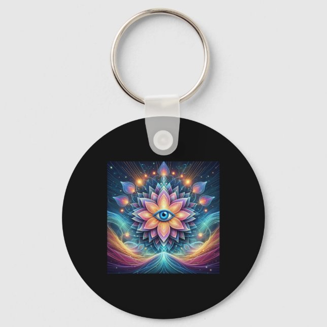 Yoga Ajna Awareness Third Eye Chakra Brahman  Key Ring (Front)