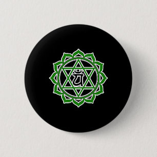 Yoga Anahata Heart Green Chakra 6 Cm Round Badge