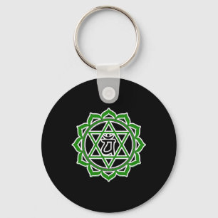 Yoga Anahata Heart Green Chakra  Key Ring
