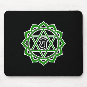 Yoga Anahata Heart Green Chakra Mouse Pad