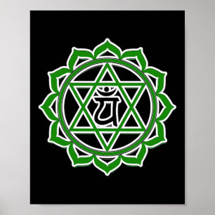 Yoga Anahata Heart Green Chakra Poster