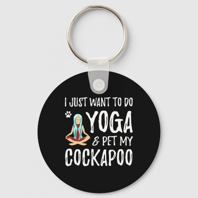 Yoga And Apoo Dog For Funny Dog Mum Gift Idea Men  Key Ring (Front)