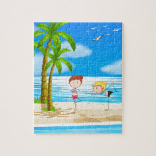 Yoga and beach jigsaw puzzle