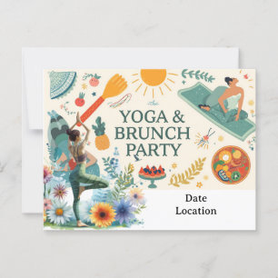 Yoga and Brunch Party invitation  Postcard