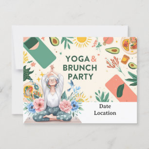 Yoga and Brunch Party invitation Postcard