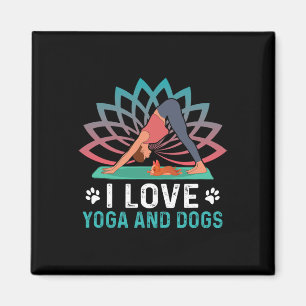 Yoga And Dogs Meditation Women Yoga Saying Funny Y Magnet