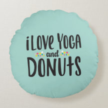 Yoga and Doughnuts throw pillow