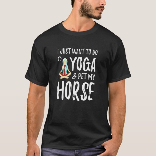 Yoga And Horse Dog For Horse Mum Idea T-Shirt (Front)