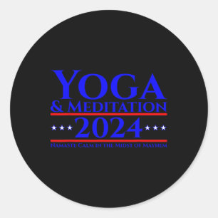 Yoga And Meditation - Namaste Calm - Classic Round Sticker